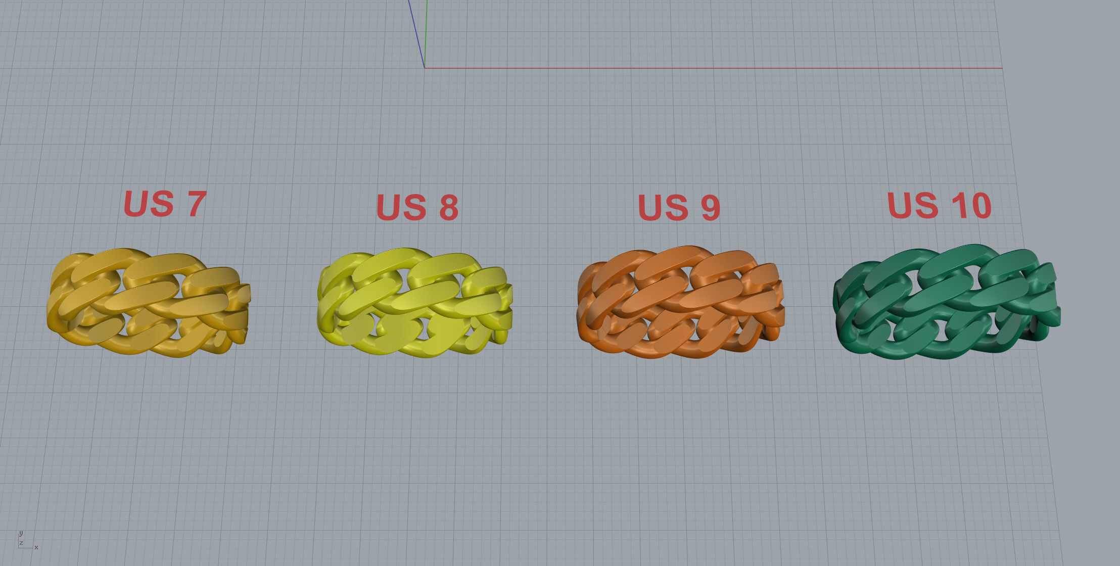 Thin Cuban Ring Option 3 3D print model_12