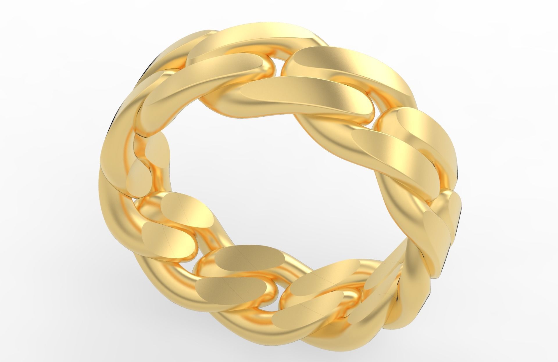 Thin Cuban Ring Option 3 3D print model_3