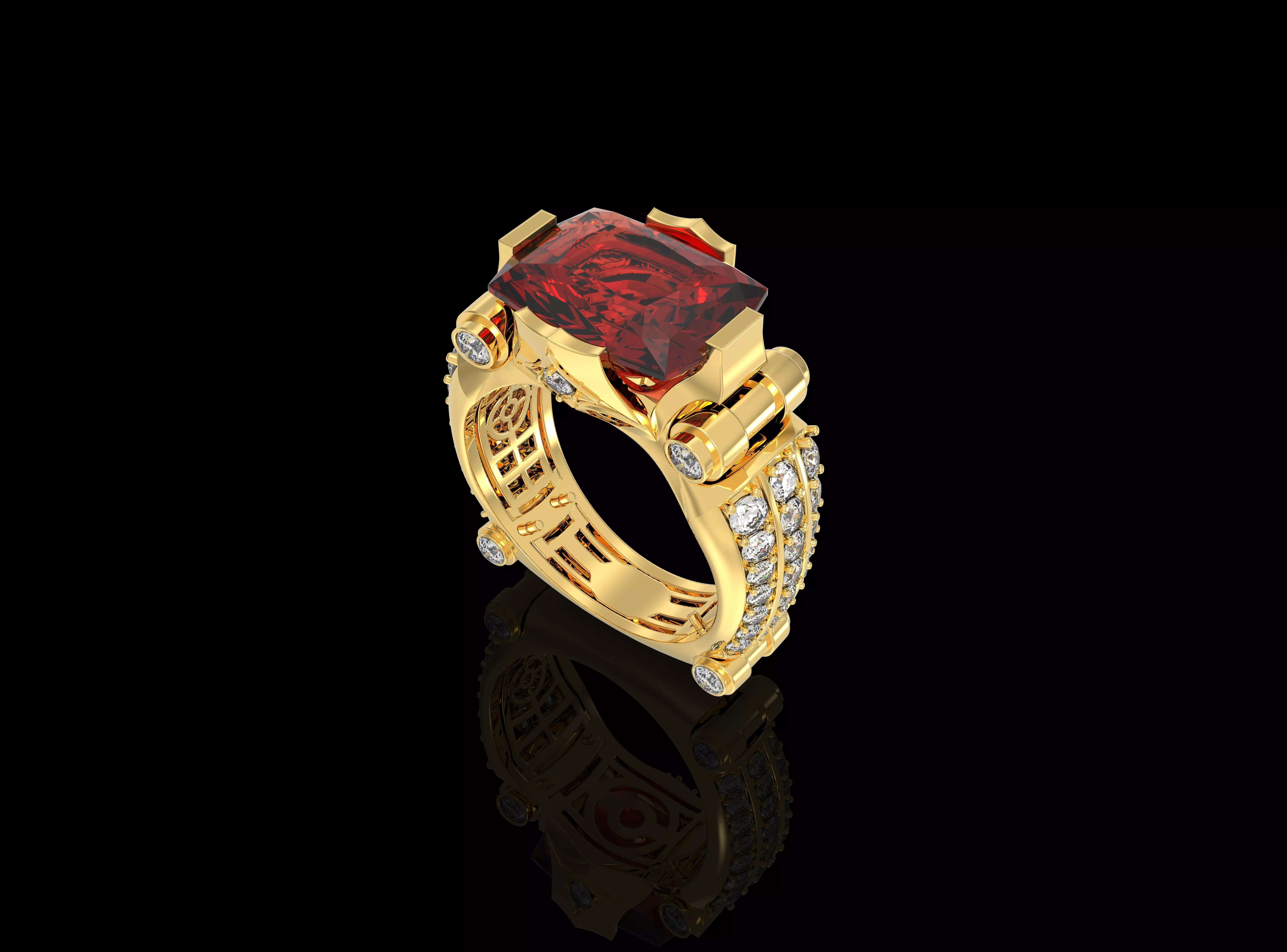 Fashion signet  unisex ring ready for printing FOR MEN AND WOMEN 3D print model_0