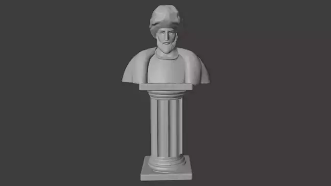 Fatih Sultan Mehmet Bust Low-poly 3D model