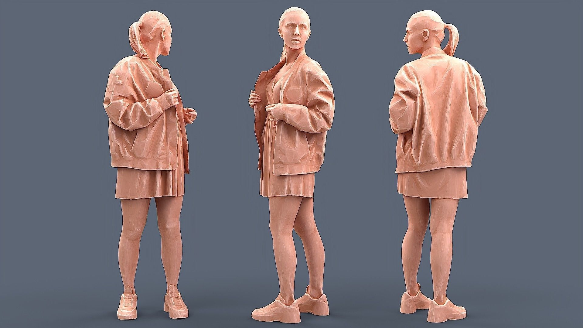 She Looked Around 3D model_2