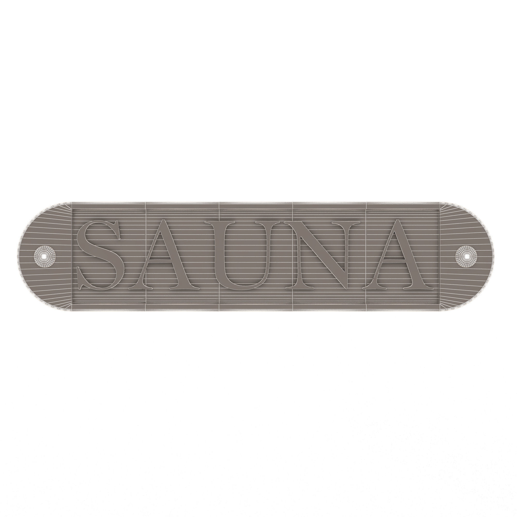 Wooden Sauna Sign Low-poly 3D model_6