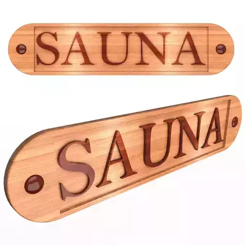 Wooden Sauna Sign Low-poly 3D model Wooden Sauna Sign Low-poly 3D model