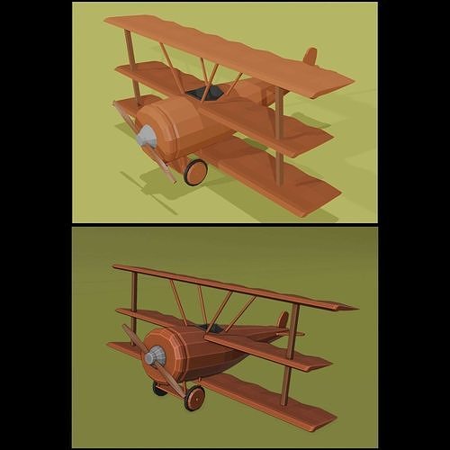 low poly three wings Low-poly 3D model