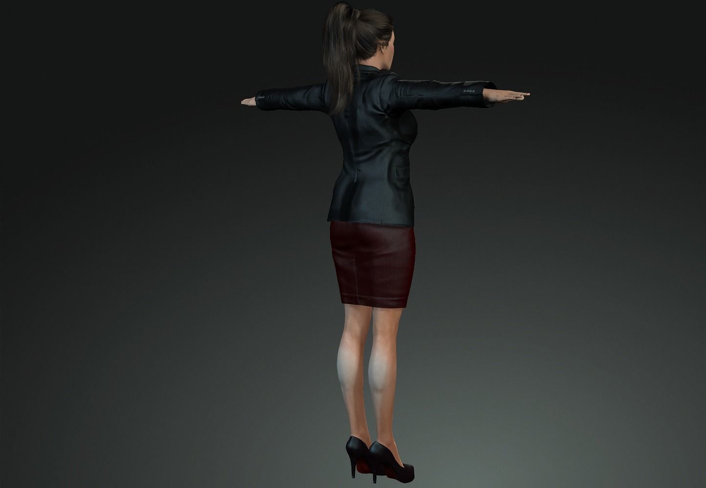 young female Free low-poly 3D model_4
