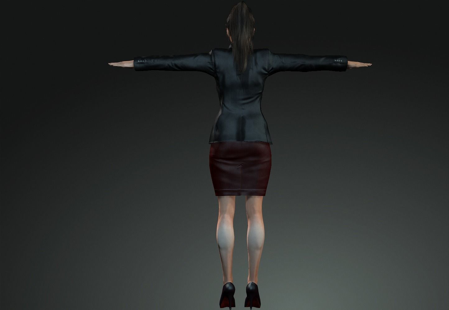 young female Free low-poly 3D model_2
