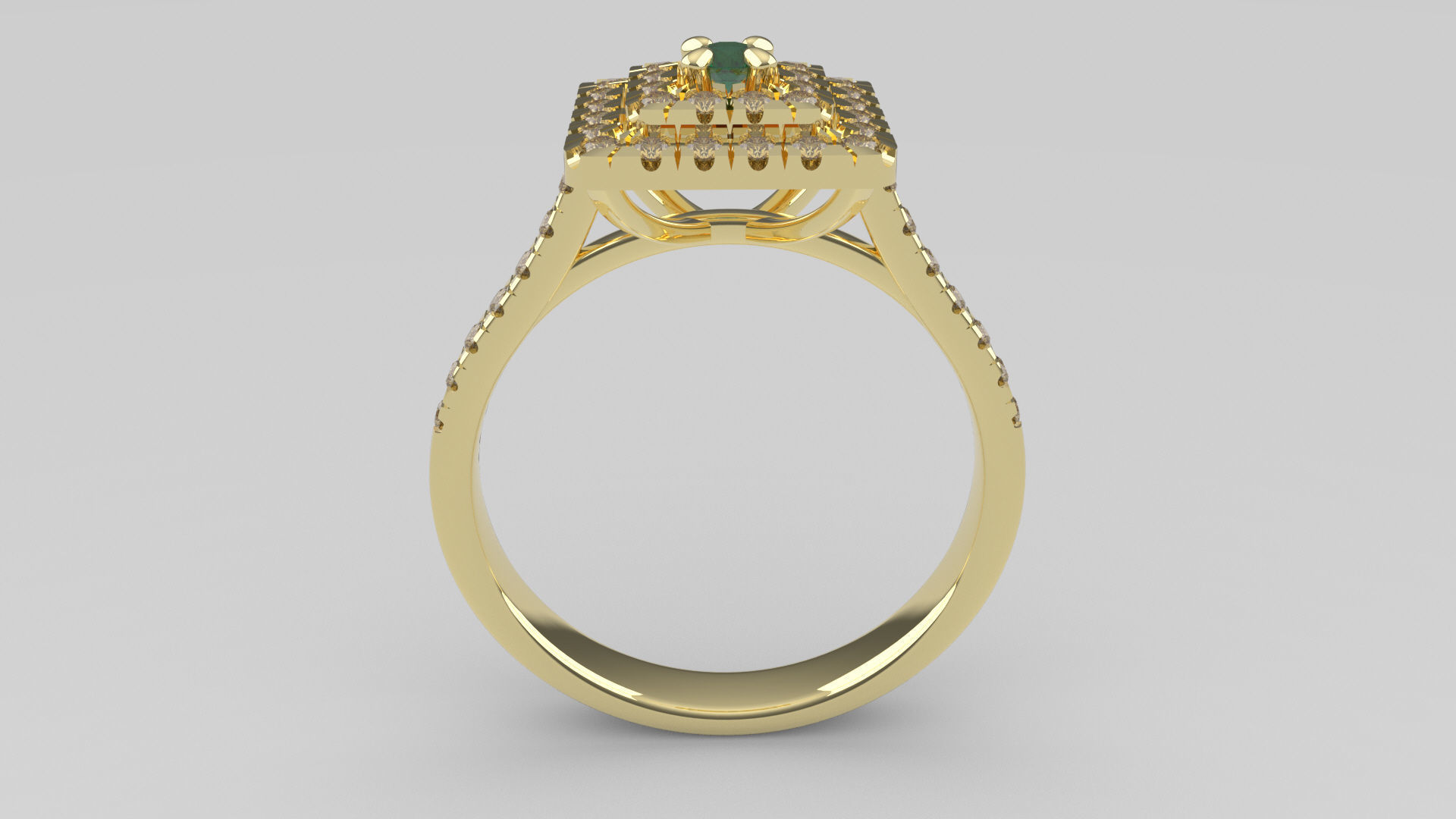 Double Halo Ring with Diamonds 3D print model_1