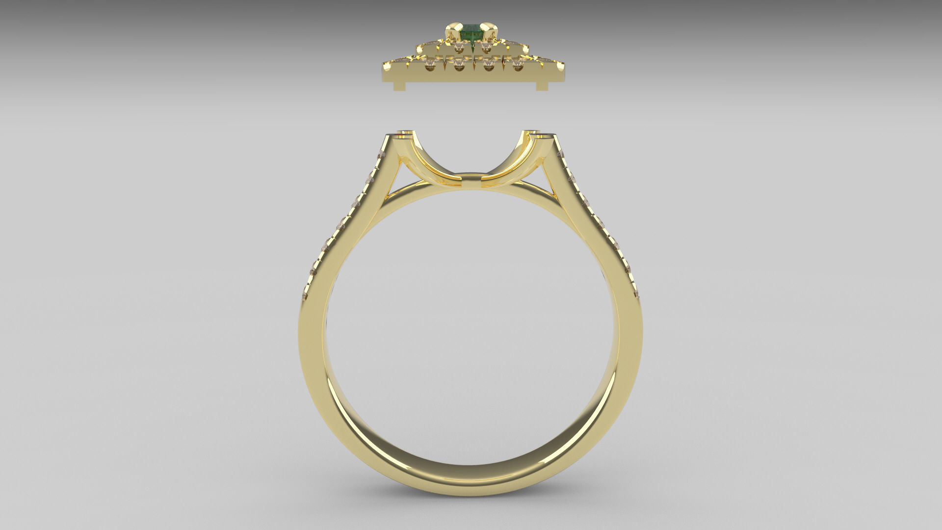 Double Halo Ring with Diamonds 3D print model_5
