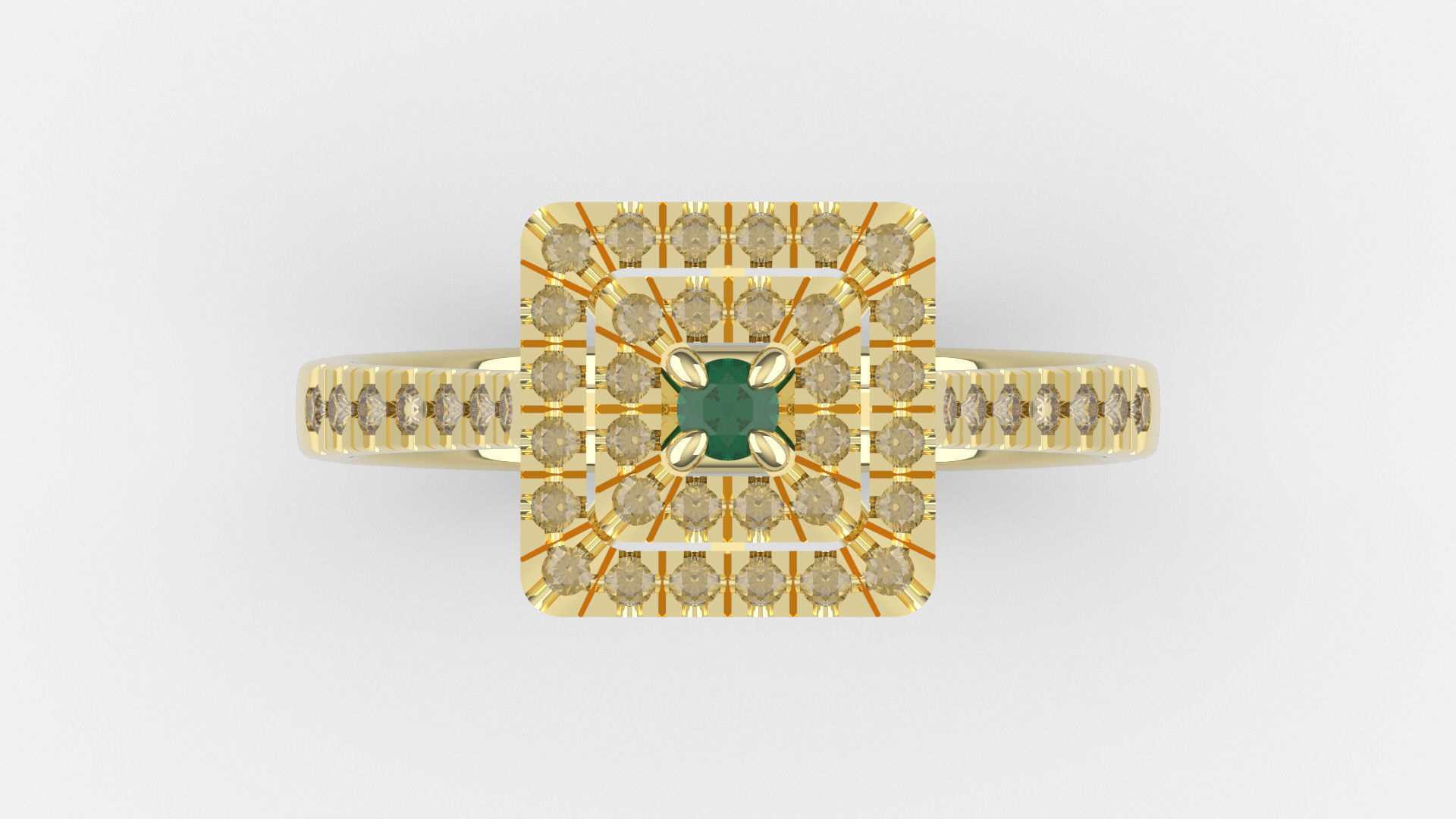 Double Halo Ring with Diamonds 3D print model_2