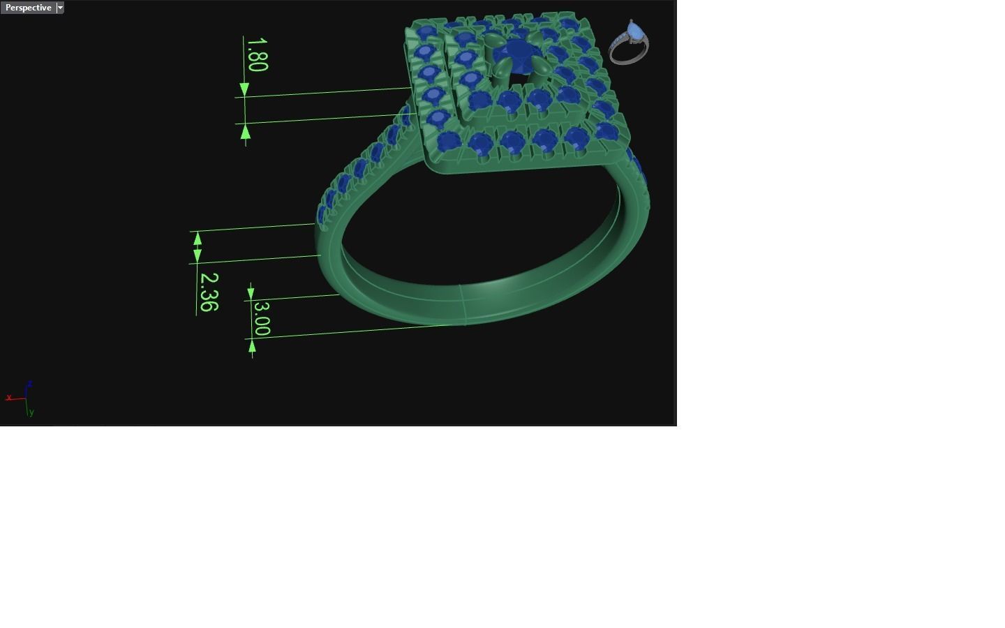 Double Halo Ring with Diamonds 3D print model_6