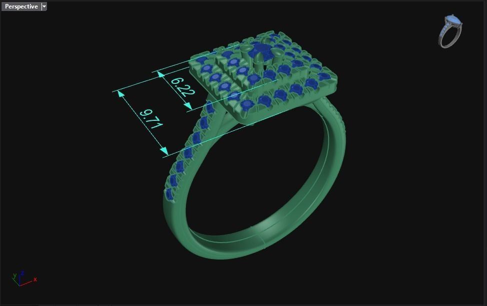 Double Halo Ring with Diamonds 3D print model_7