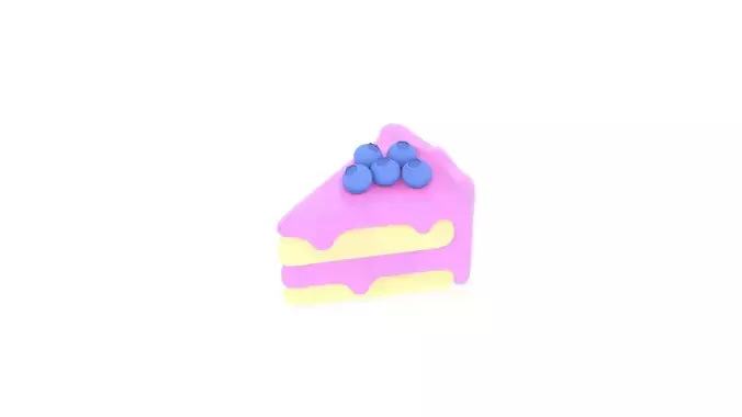 Cake with blueberries animation