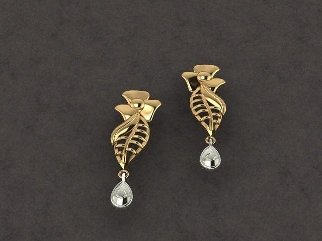 Flower earrings 3D print model