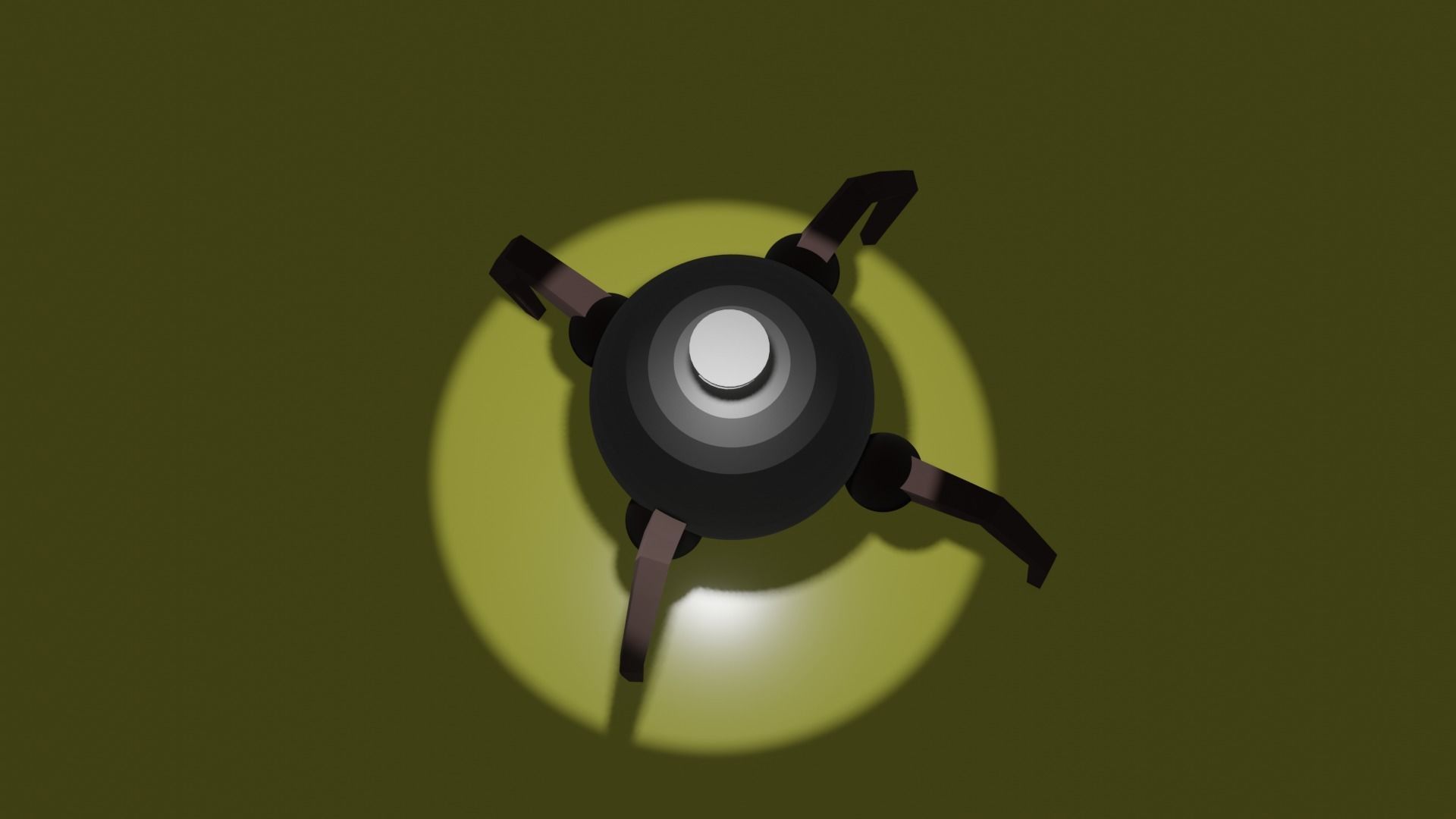 low poly robot spider with light Low-poly 3D model_3