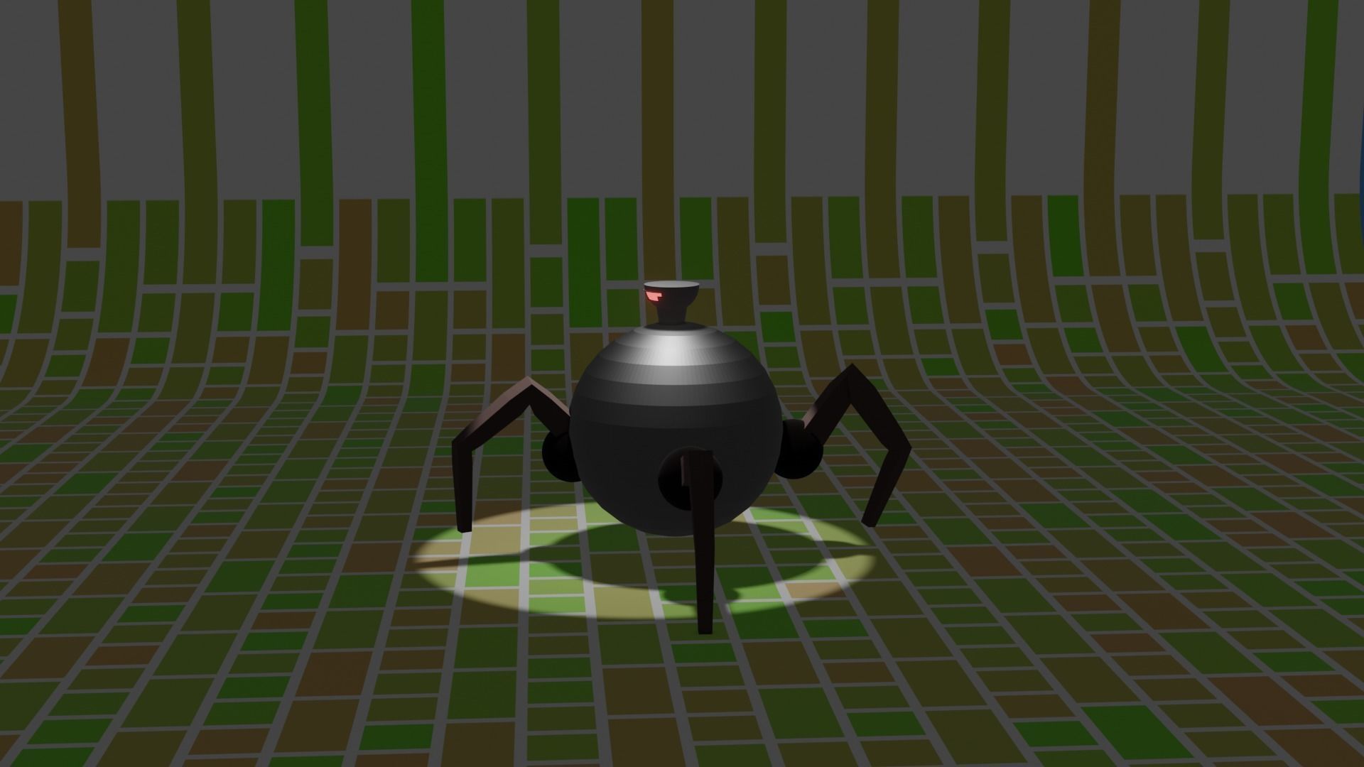 low poly robot spider with light Low-poly 3D model_4