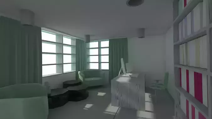 The Home Office and Library room Interior