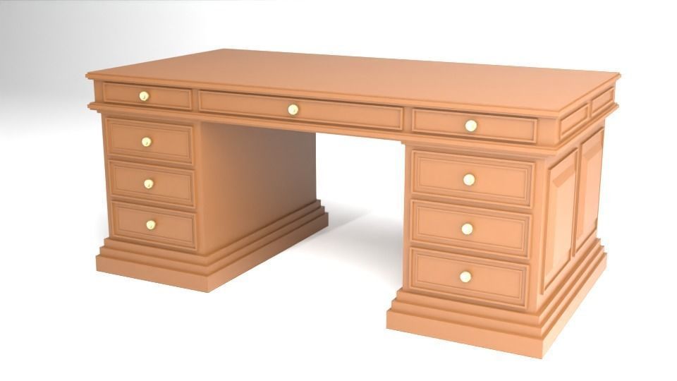 antique desk 3D model Free 3D model_3