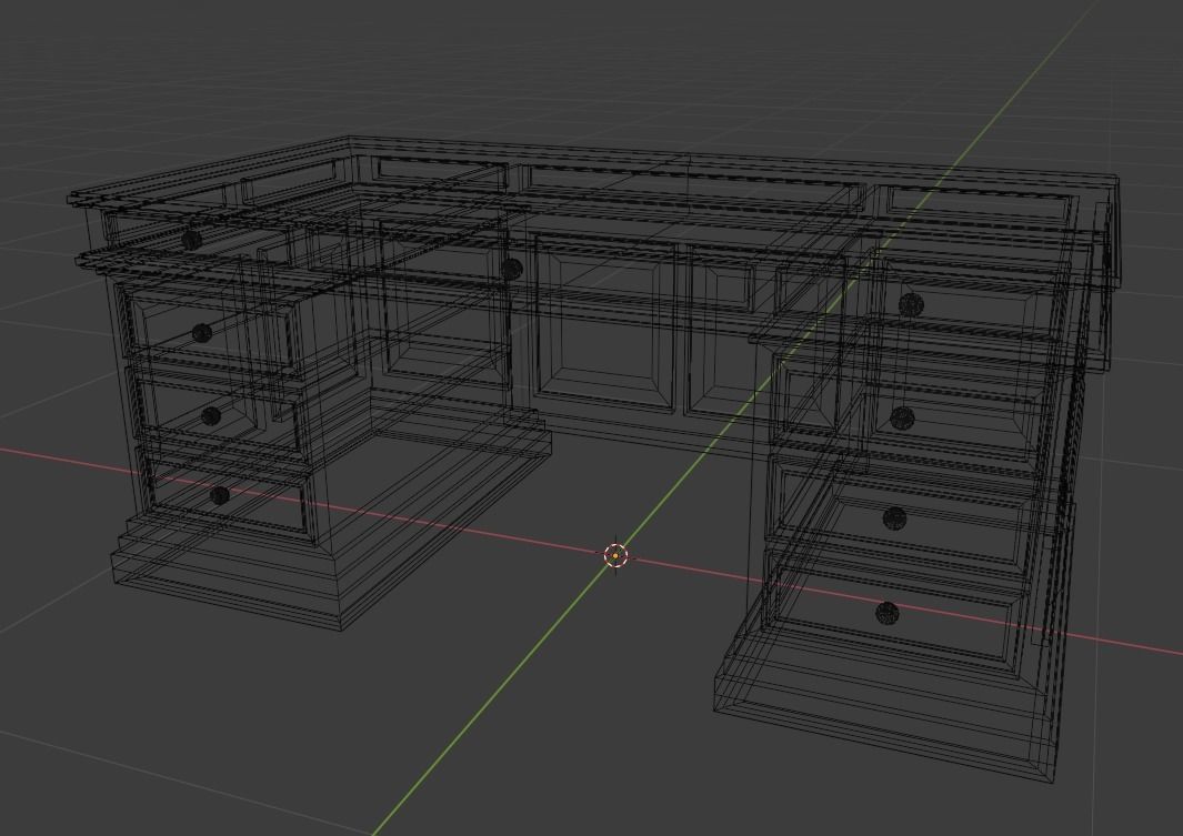 antique desk 3D model Free 3D model_6