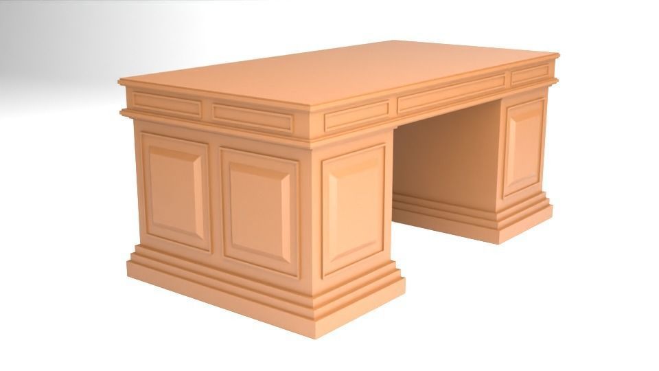 antique desk 3D model Free 3D model_5