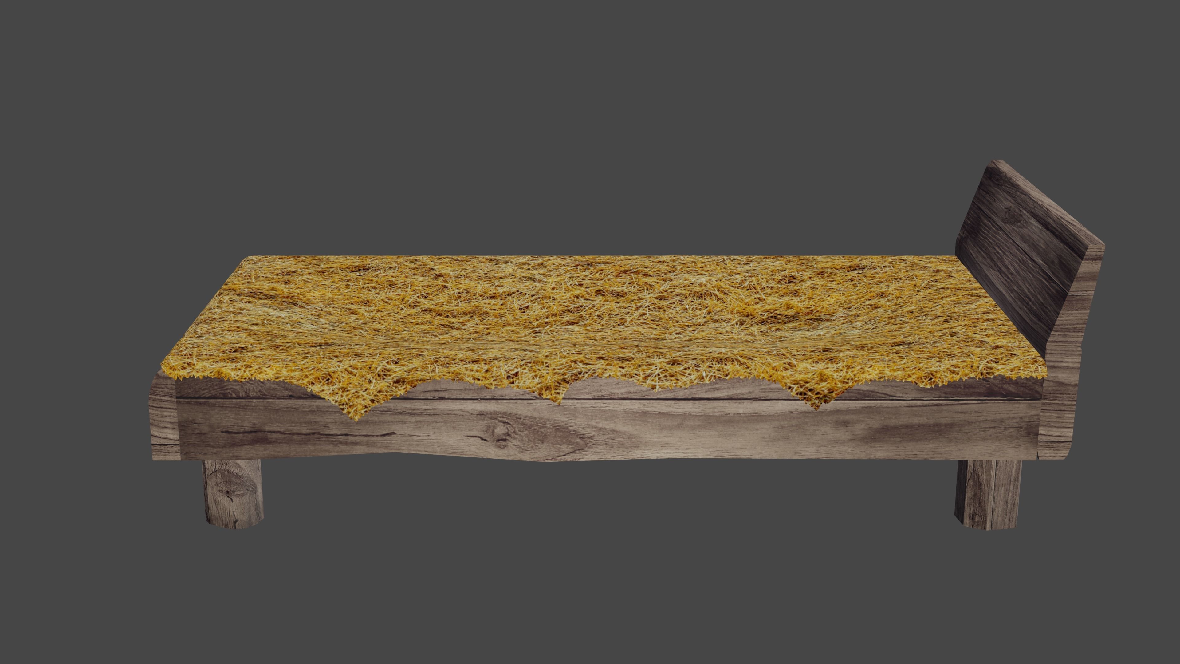 Hay Bed Medieval Game ready Lowpoly 3D model free VR / AR / lowpoly 3D model CGTrader