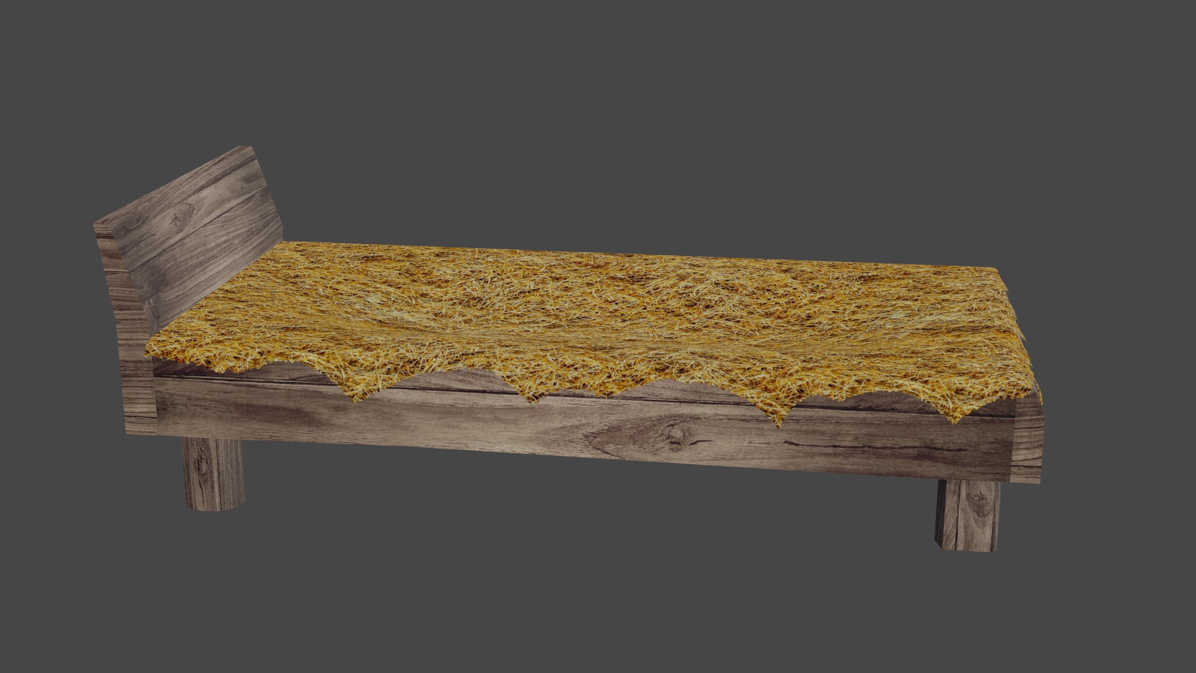 Hay Bed Medieval Game ready Lowpoly 3D model free VR / AR / lowpoly 3D model CGTrader