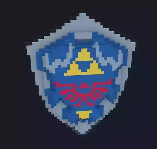 Legend of Zelda Pixel Hylian Shield 3D model