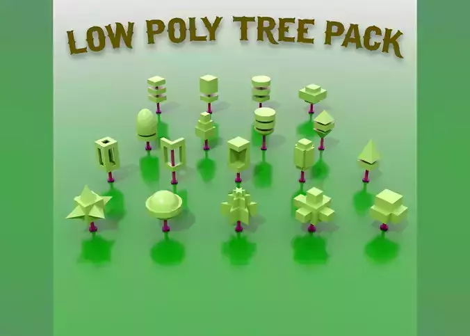 low poly tree pack