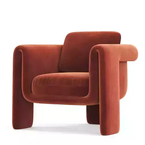 Floria Velvet Chair 3D model