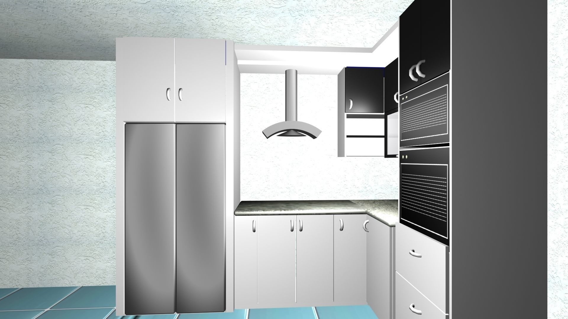 white kitchen 3D model_2