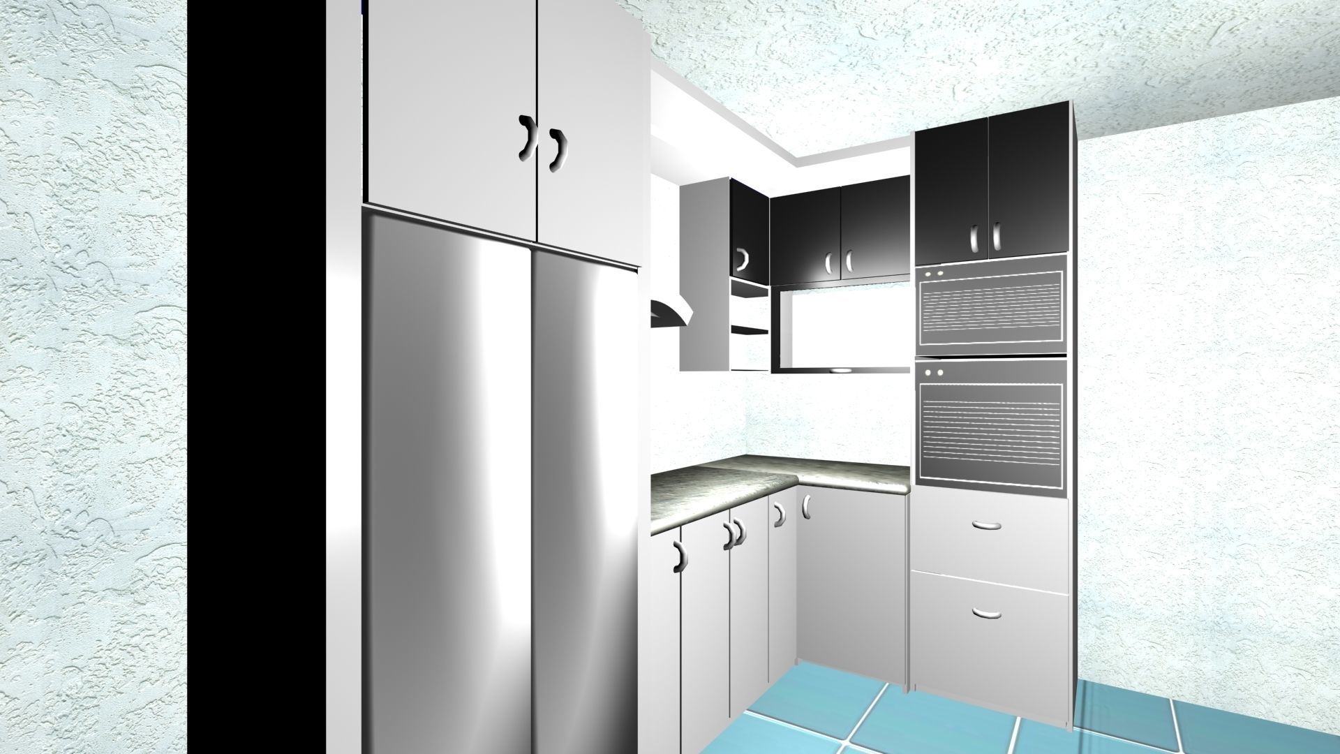 white kitchen 3D model_1