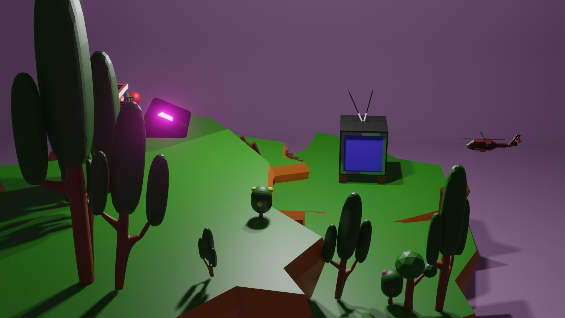 low poly island game ready model Low-poly 3D model_8