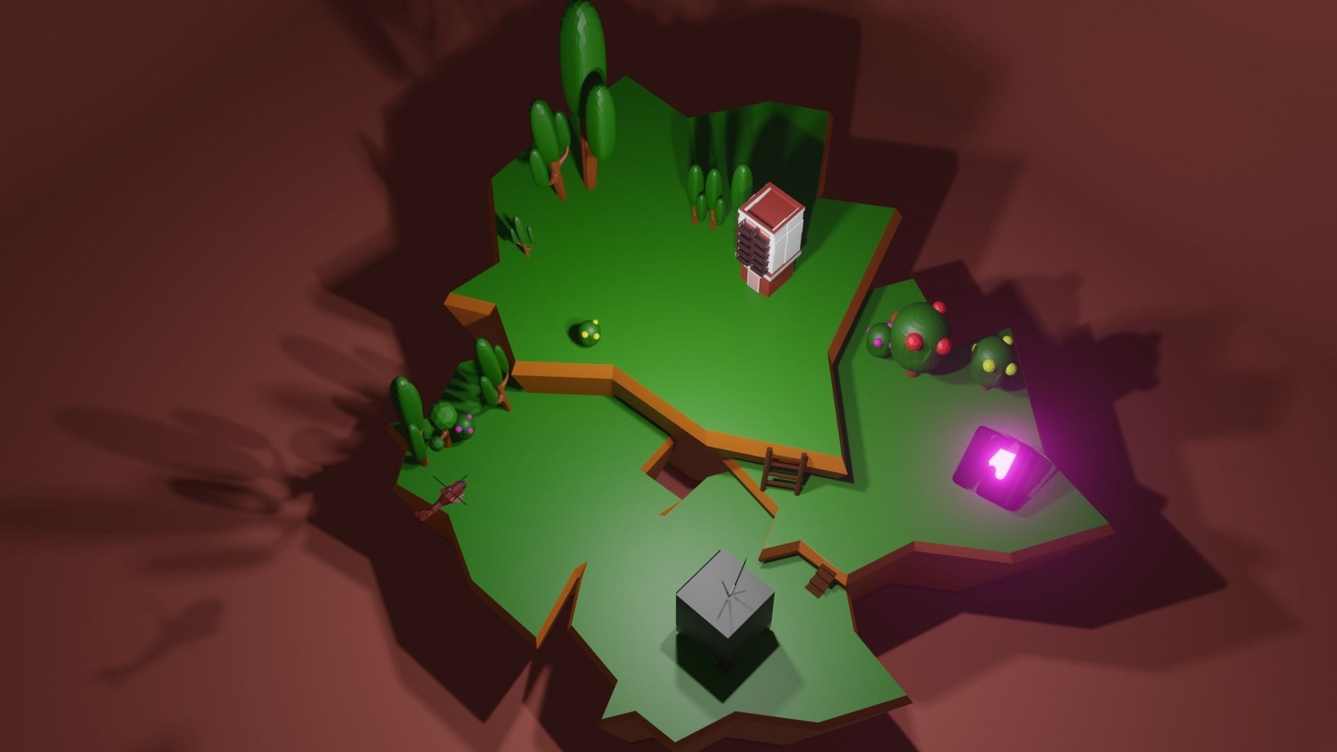 low poly island game ready model Low-poly 3D model_3