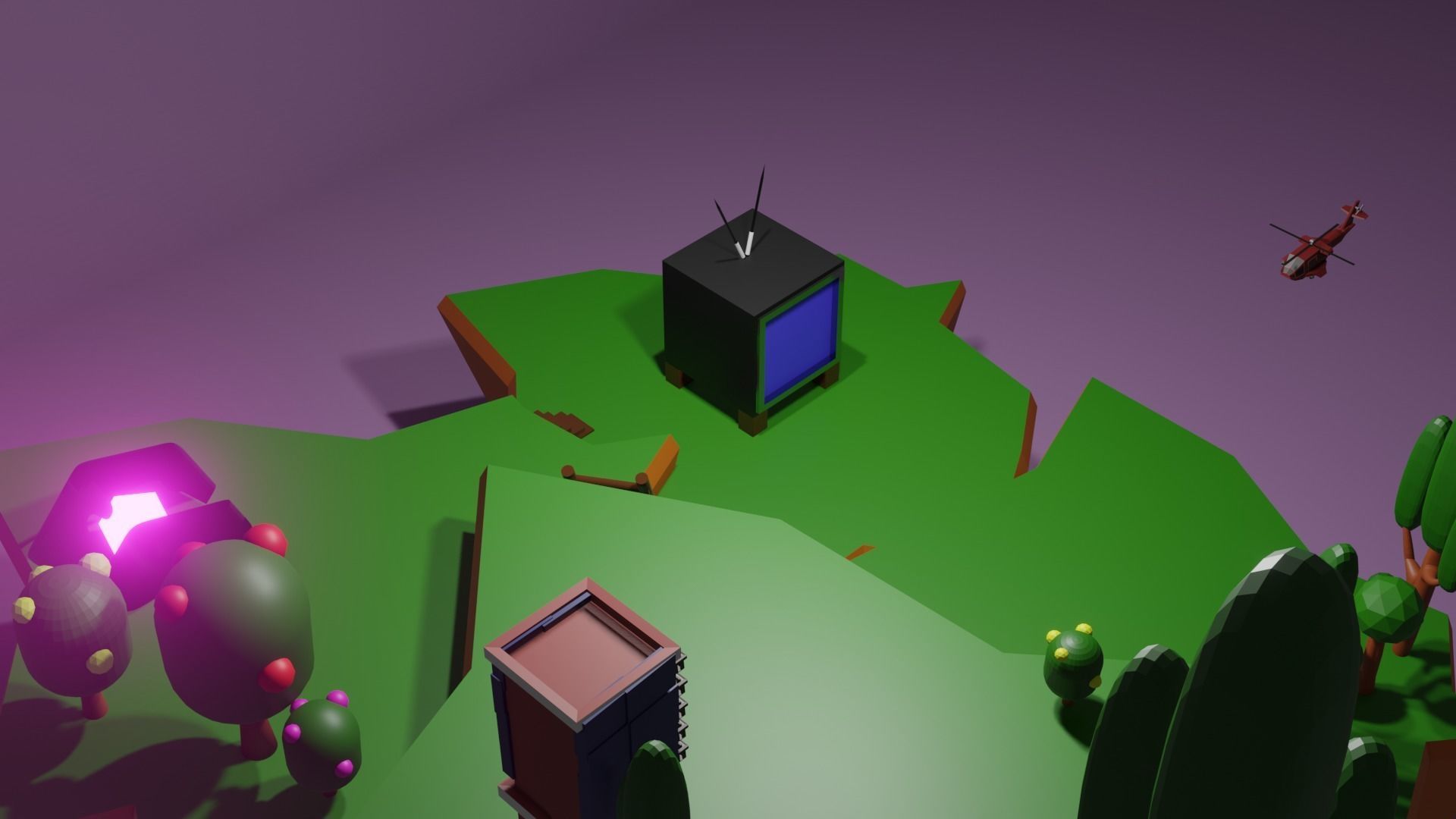 low poly island game ready model Low-poly 3D model_4