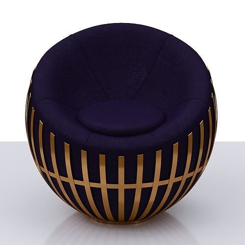 Armchair ball chair gold Low-poly 3D model