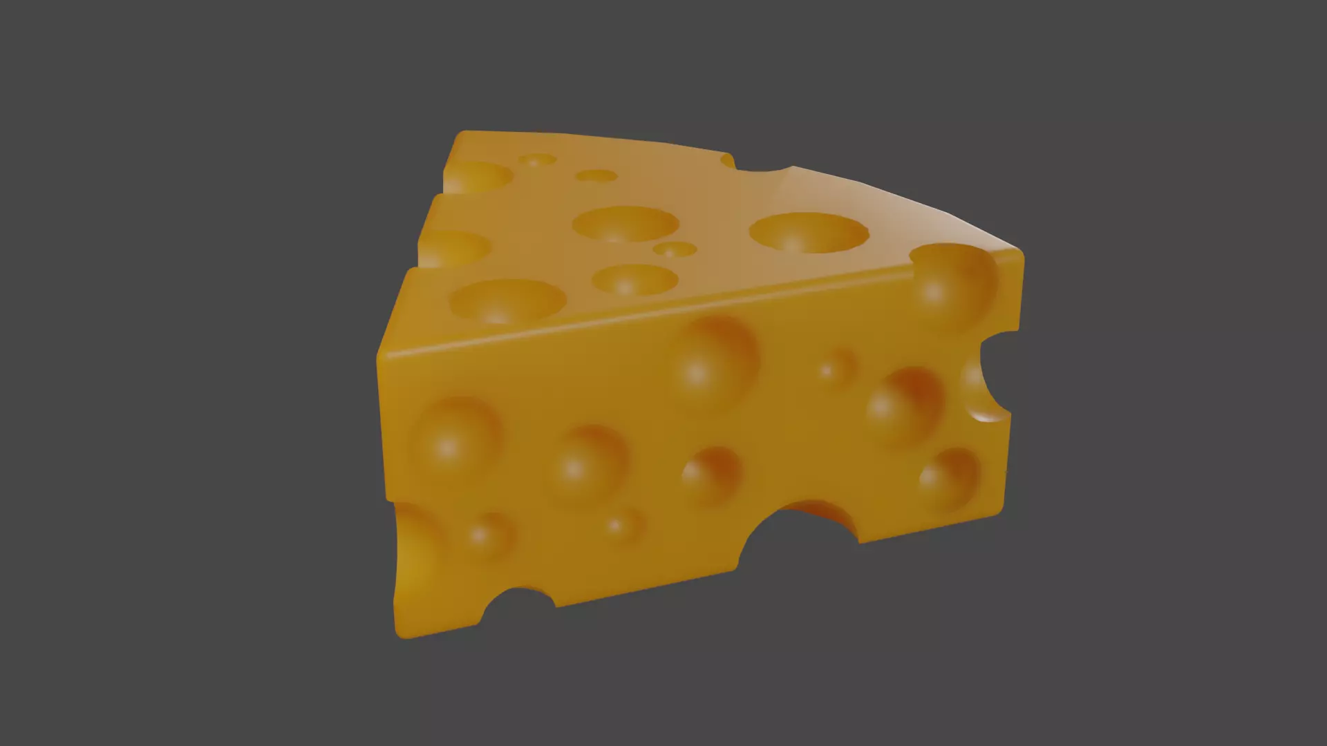 Cheese piece of Low-poly 3D model