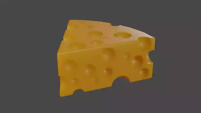 Cheese piece of Low-poly 3D model
