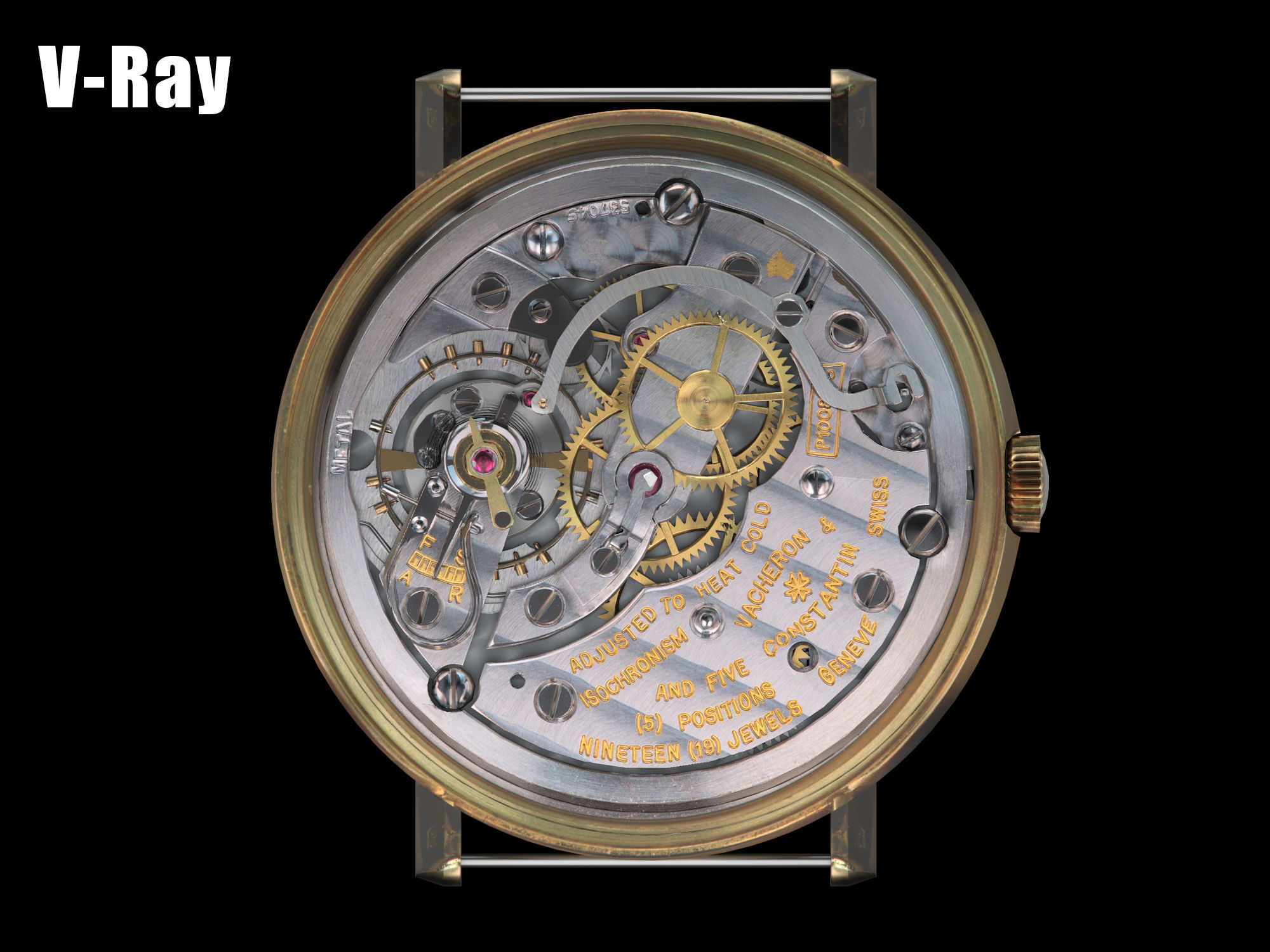 Watch mechanism 3 Low-poly 3D model_20