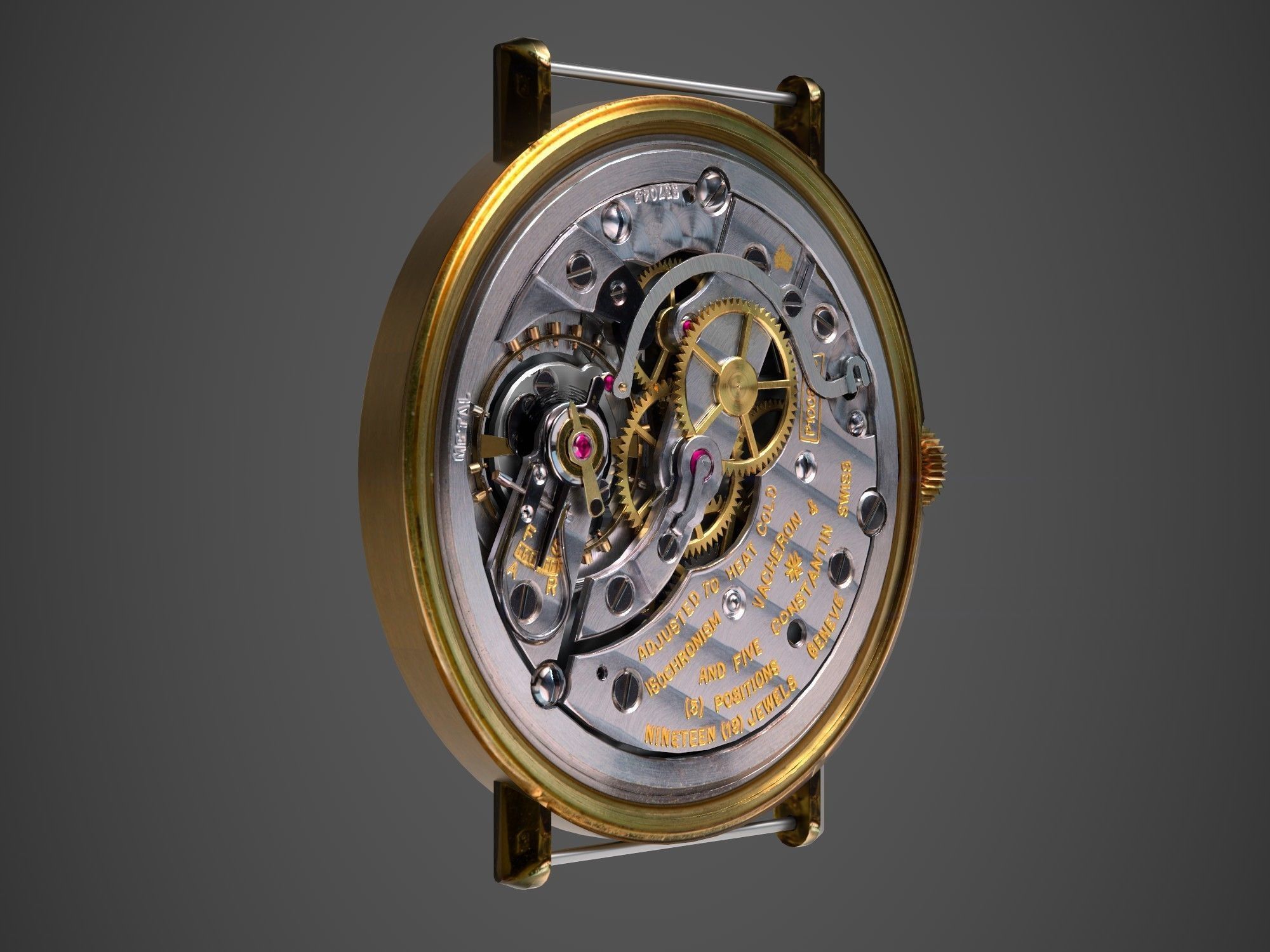 Watch mechanism 3 Low-poly 3D model_7