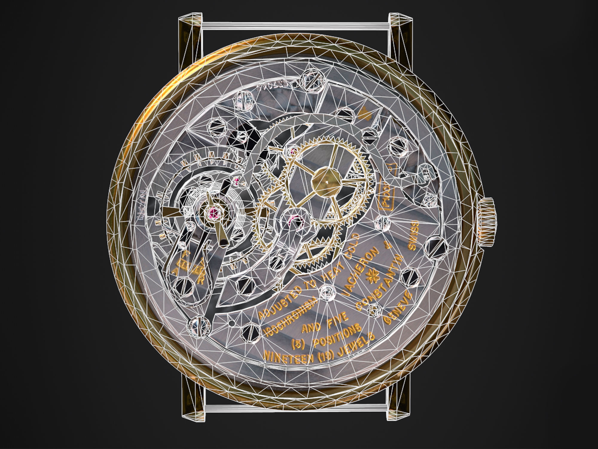 Watch mechanism 3 Low-poly 3D model_13