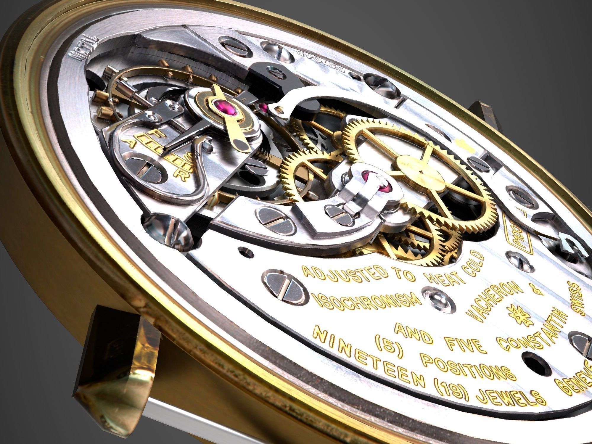 Watch mechanism 3 Low-poly 3D model_10