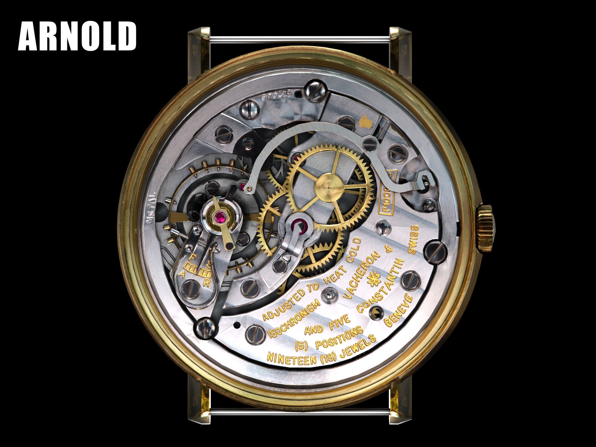 Watch mechanism 3 Low-poly 3D model_17