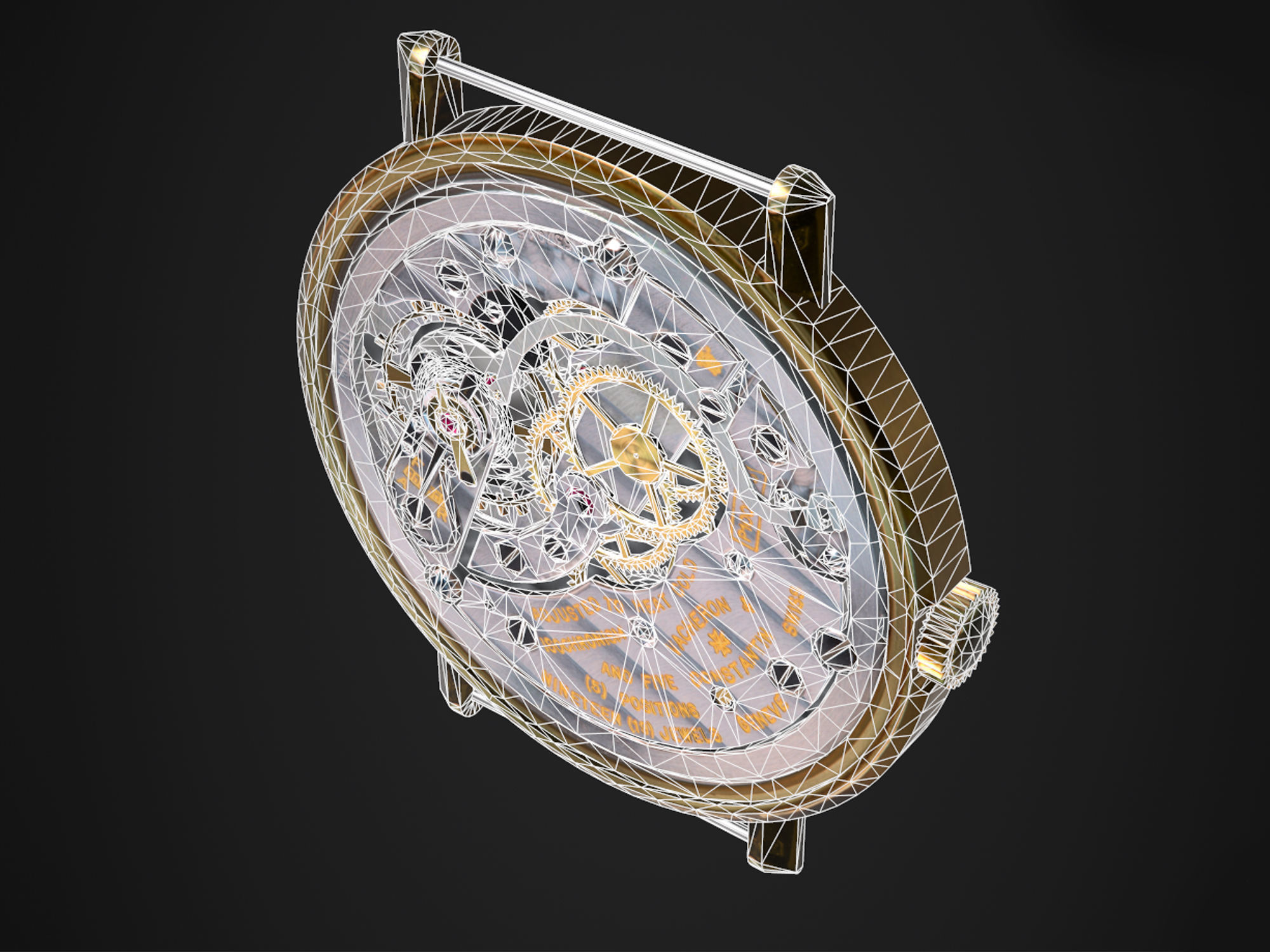 Watch mechanism 3 Low-poly 3D model_14