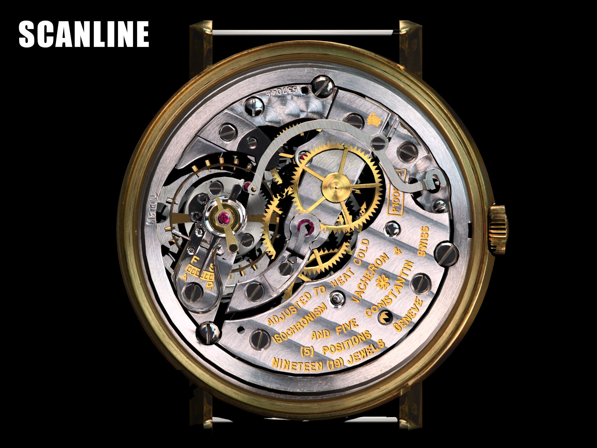 Watch mechanism 3 Low-poly 3D model_19