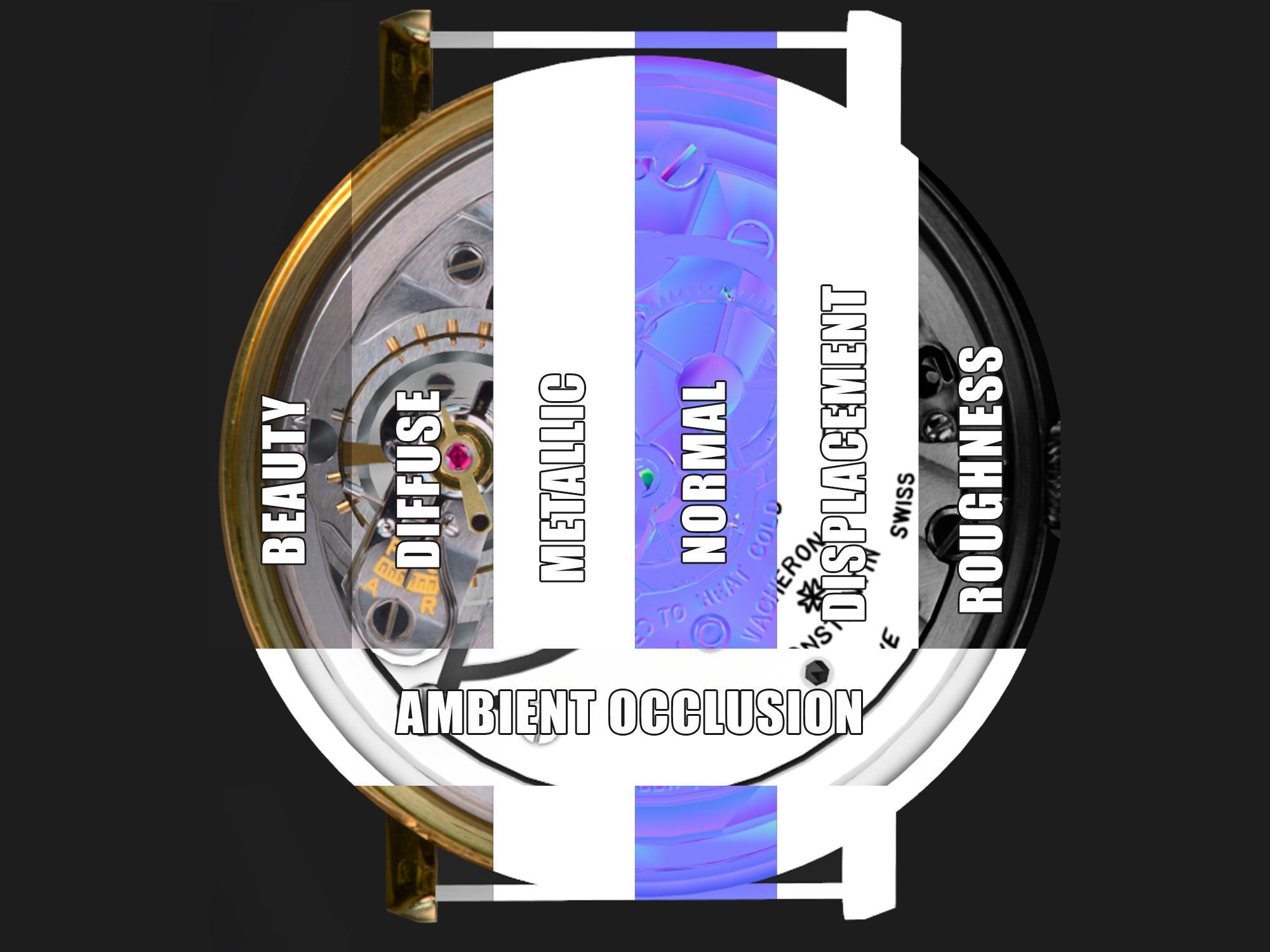 Watch mechanism 3 Low-poly 3D model_12