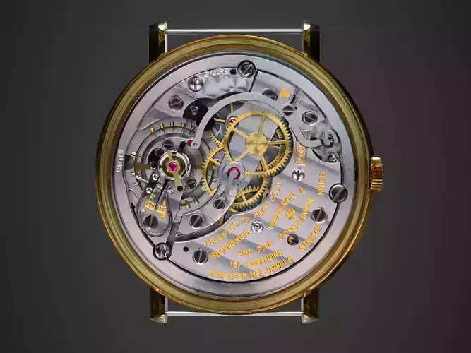 Watch mechanism 3 Low-poly 3D model