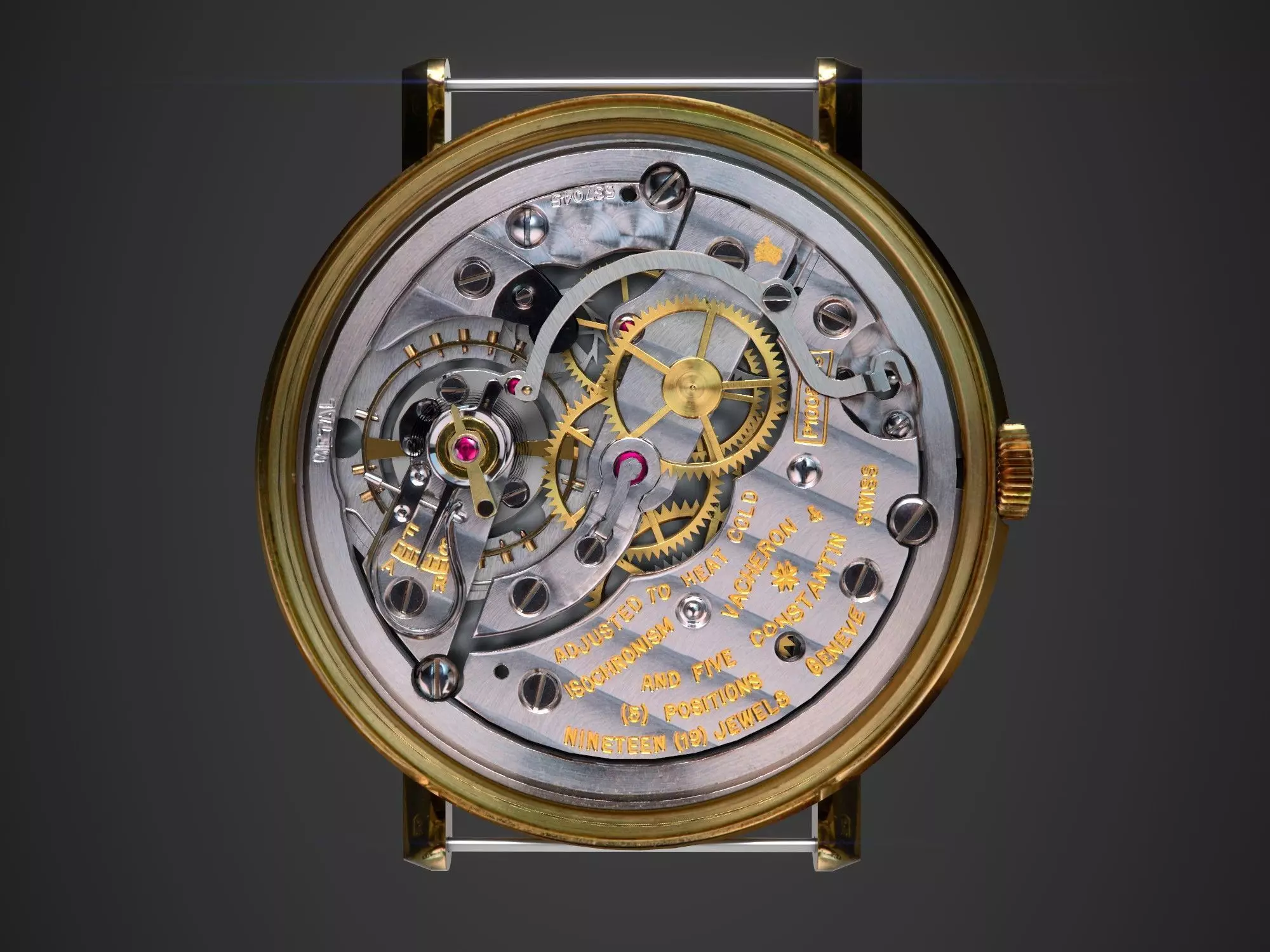 Watch mechanism 3 Low-poly 3D model_0