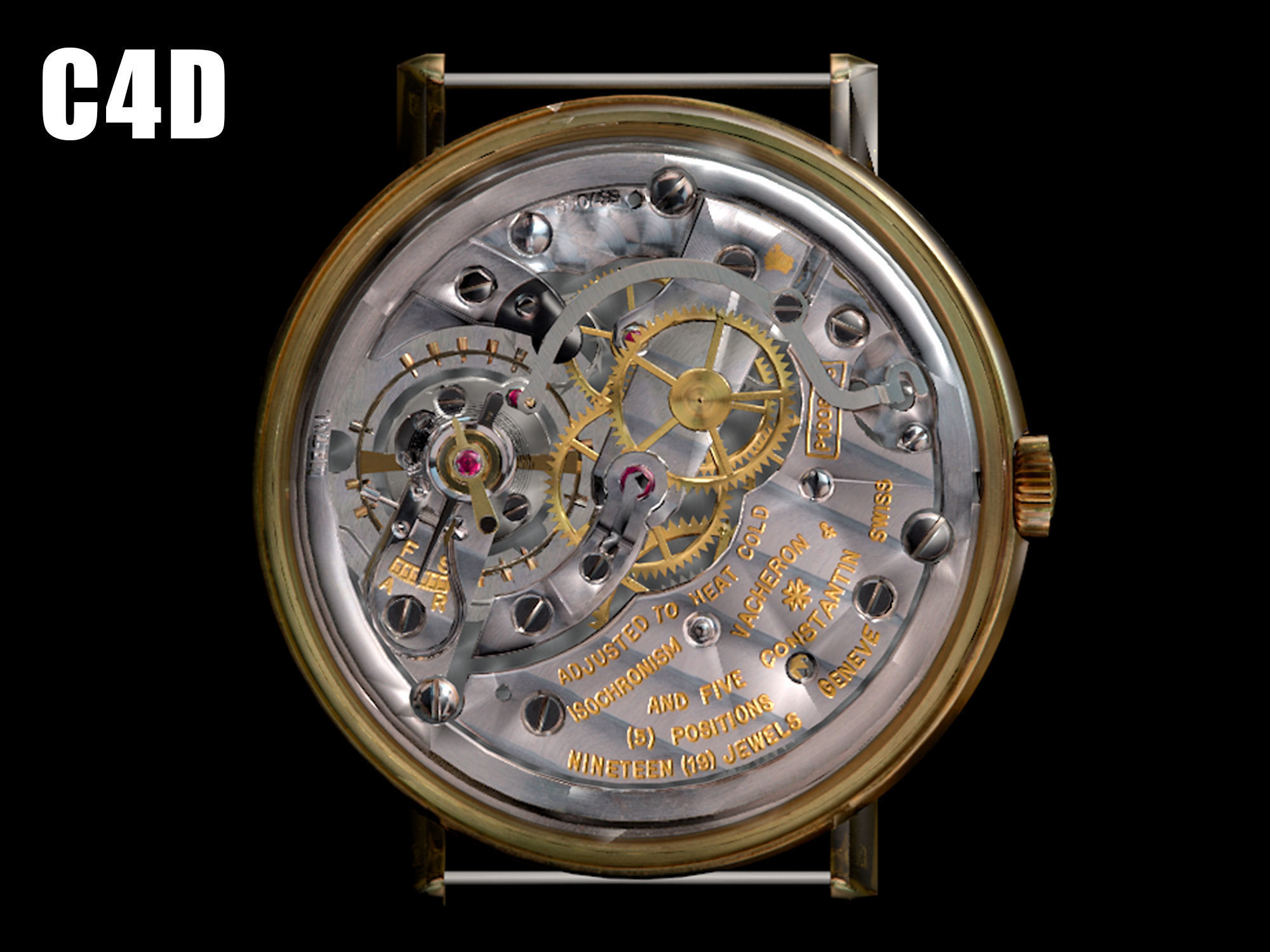 Watch mechanism 3 Low-poly 3D model_18