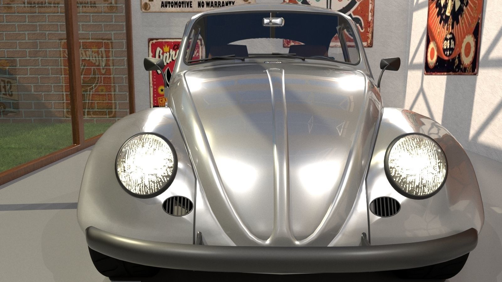 Volkswagen beetle 1963 Custom 3D model_3