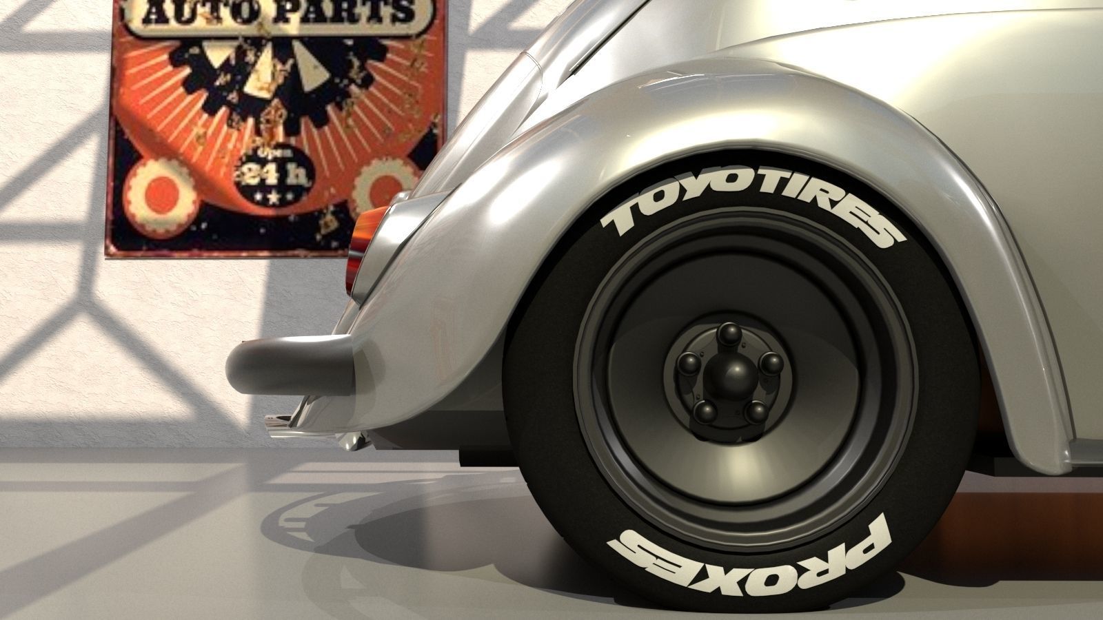 Volkswagen beetle 1963 Custom 3D model_5