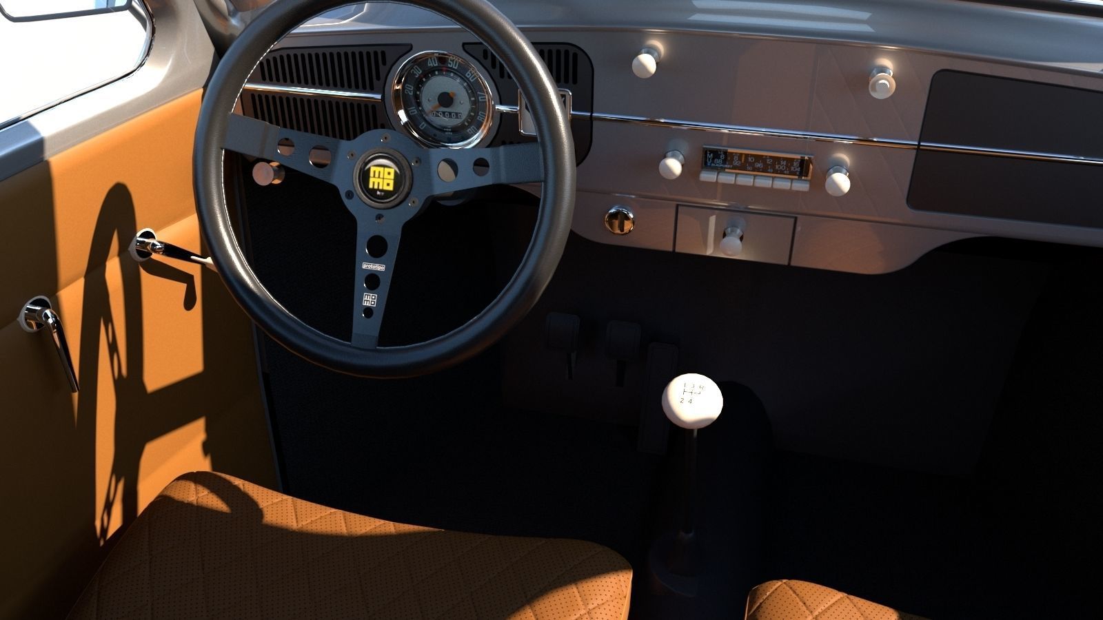 Volkswagen beetle 1963 Custom 3D model_7